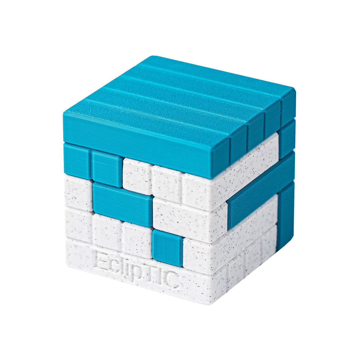 EclipTIC | Two-Piece Cube Puzzle — 3D-printed mechanical puzzle, main product view.
