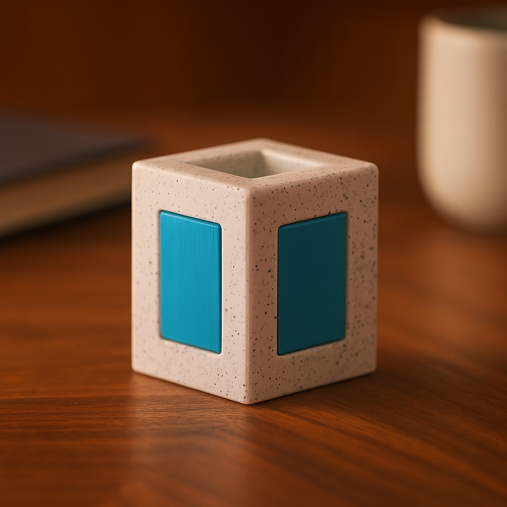 Identical Twins mechanical puzzle on wooden desk