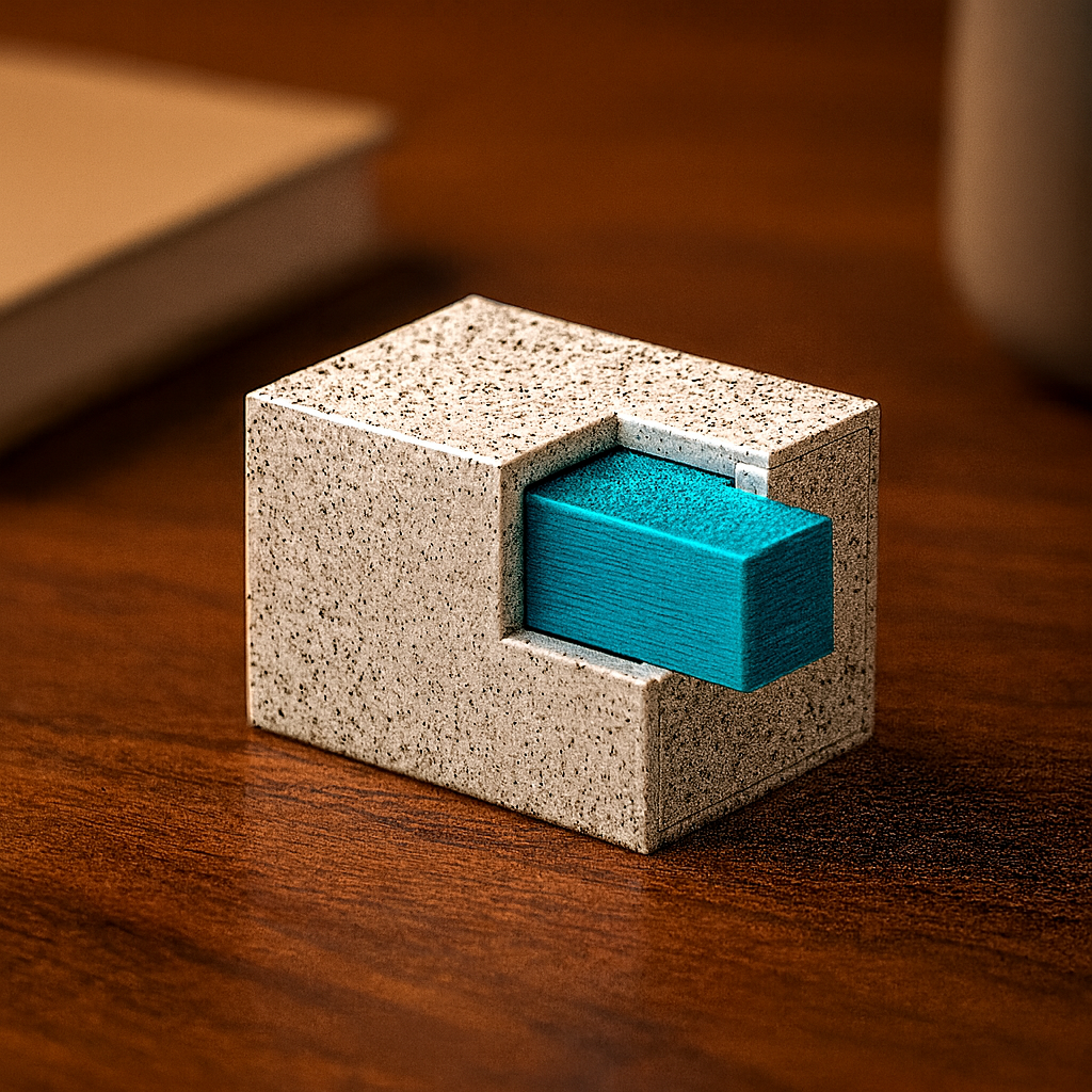 Loach Bed mechanical puzzle on wooden desk