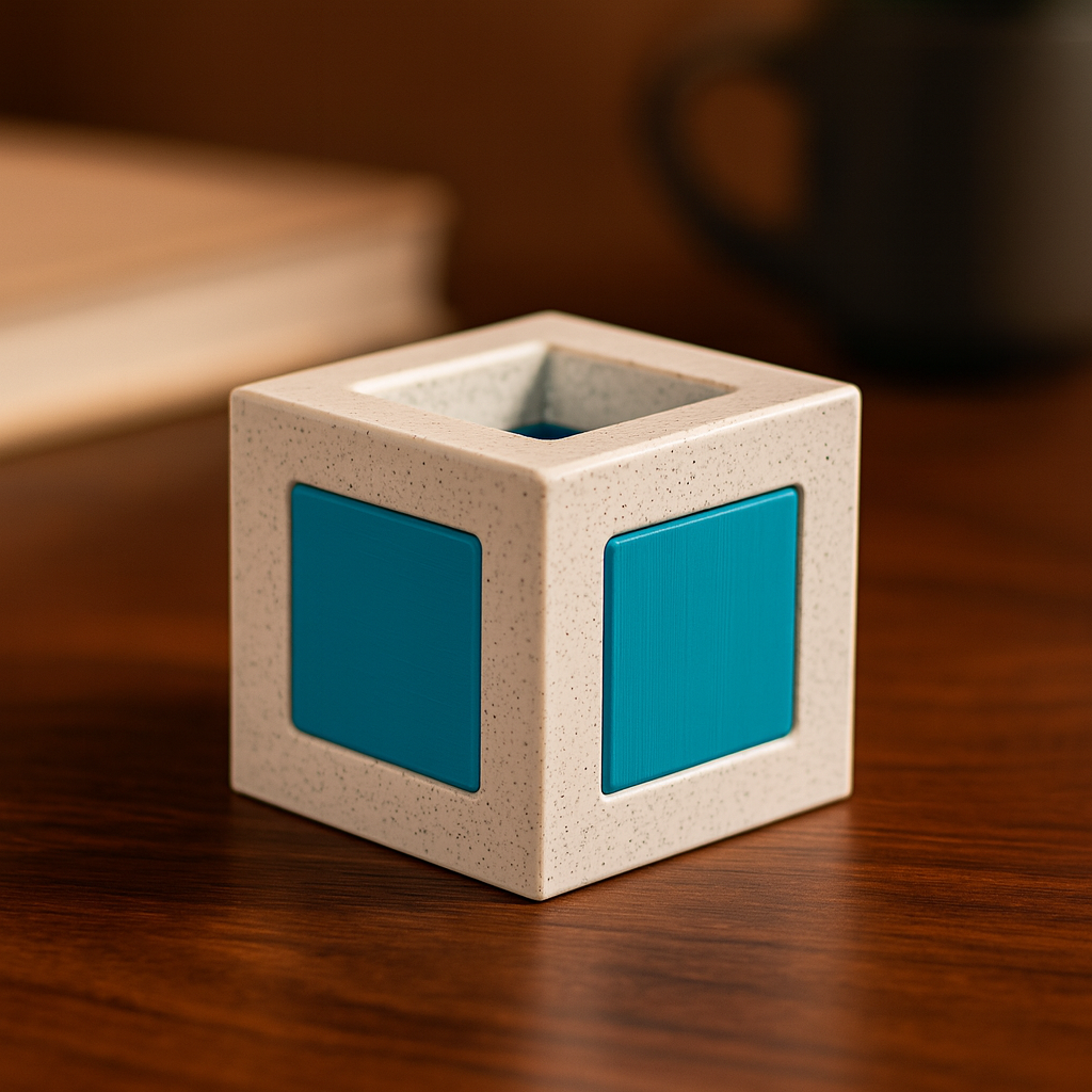 Lucida mechanical puzzle on wooden desk