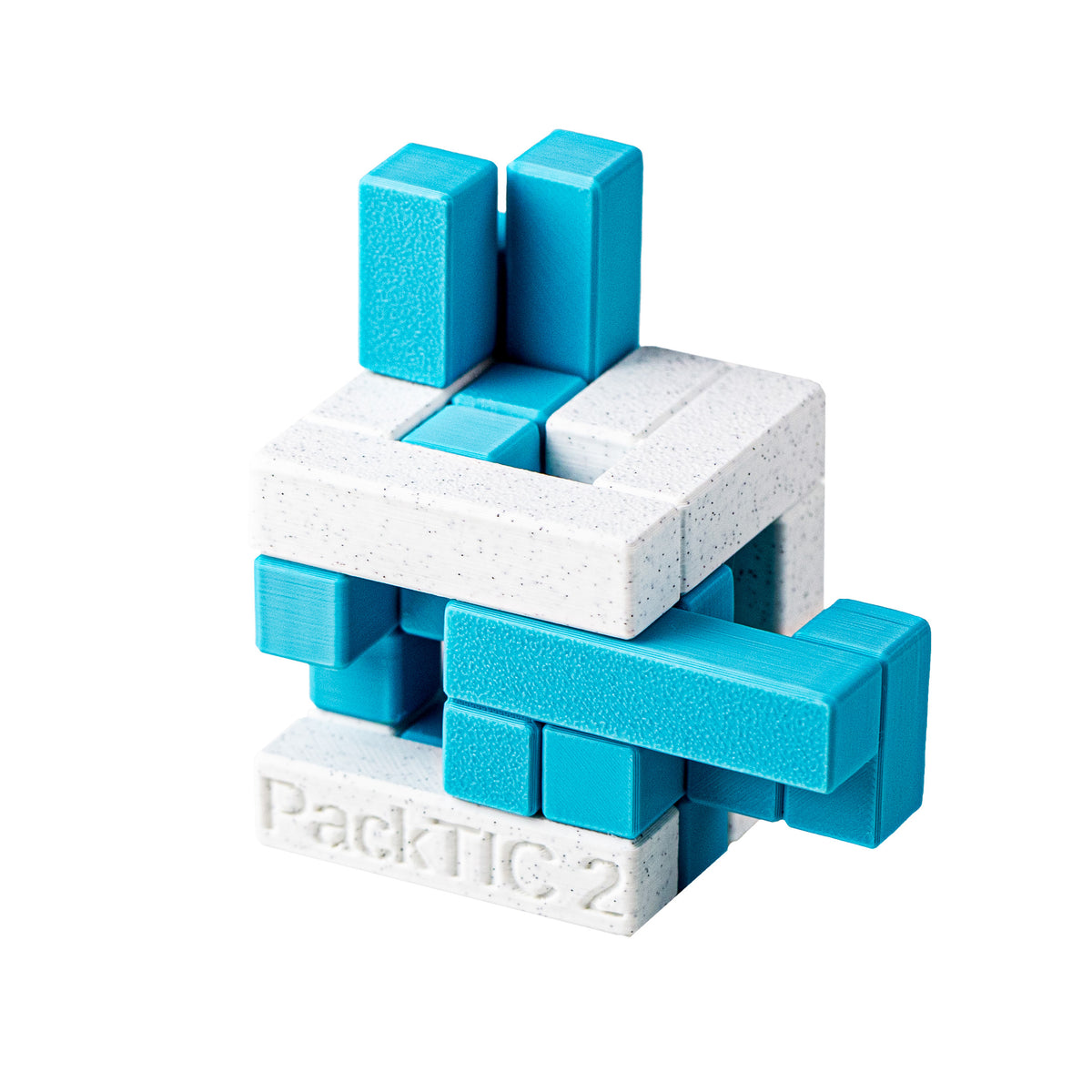 PackTIC 2 | Turning Interlocking Cube — 3D-printed mechanical puzzle, main product view.