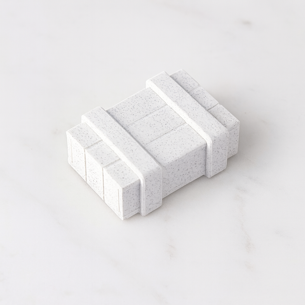 Secret Box mechanical puzzle on white marble surface