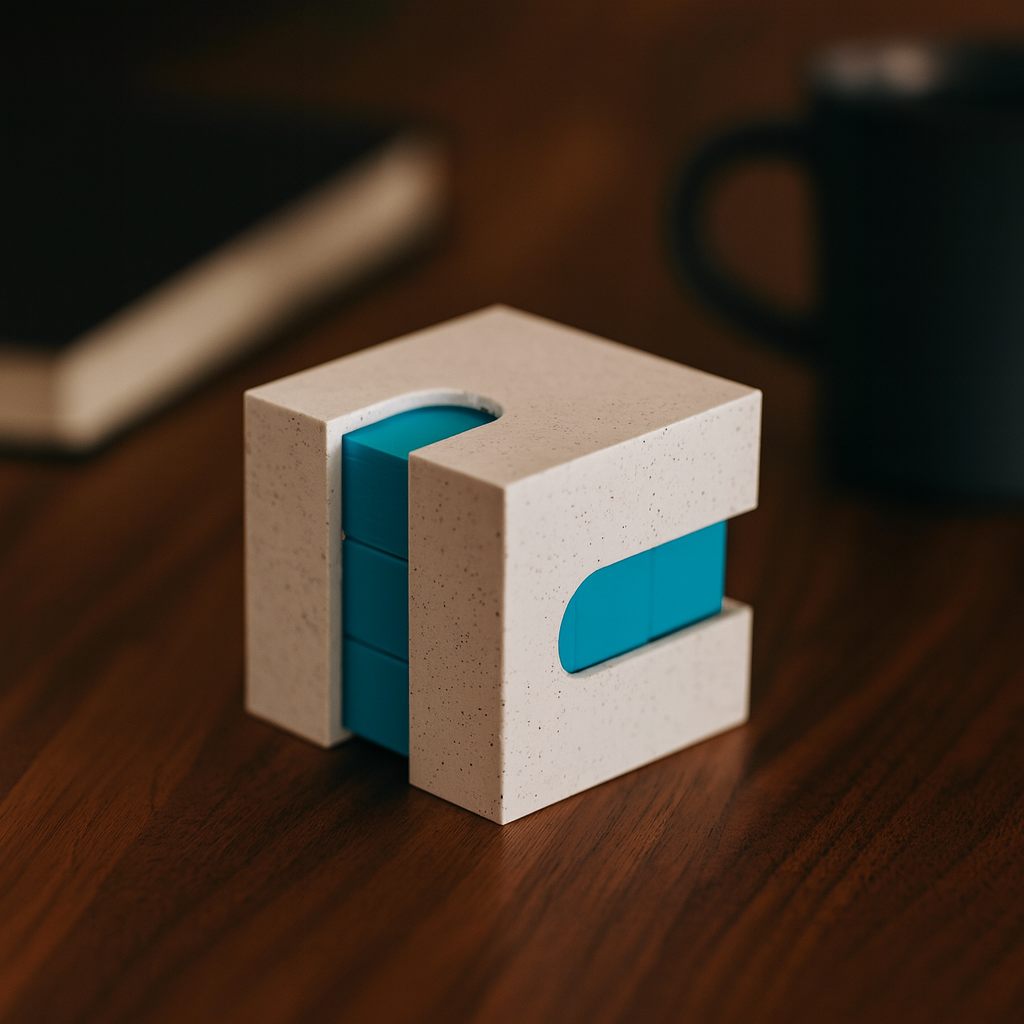 Shutout Puzzle mechanical puzzle on wooden desk