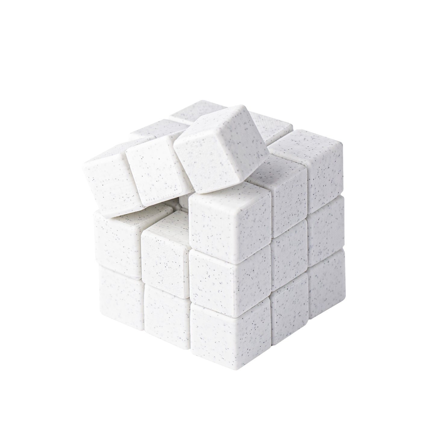Snake Cube | Fold It Back Into a Cube — 3D-printed pieces shown at an angle.