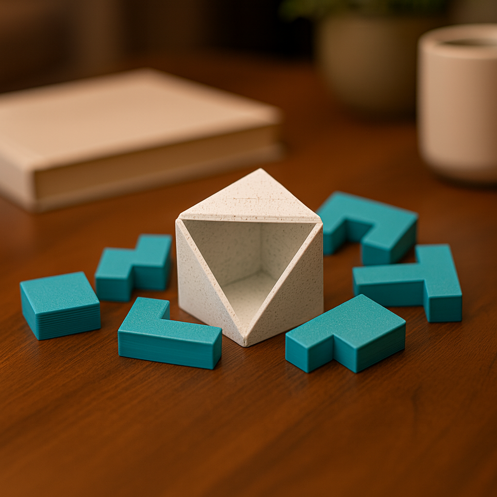 Toplun Puzzle mechanical puzzle on wooden desk