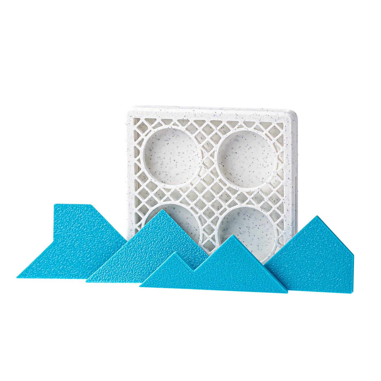 Turbulence | 4-Piece Packing Puzzle — 3D-printed mechanical puzzle, main product view.