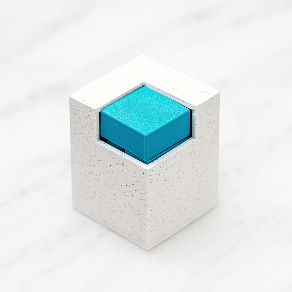 Waltz mechanical puzzle on white marble surface
